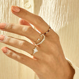 Marquise Cut Ruby Band Stacking Ring in 14k Solid Gold