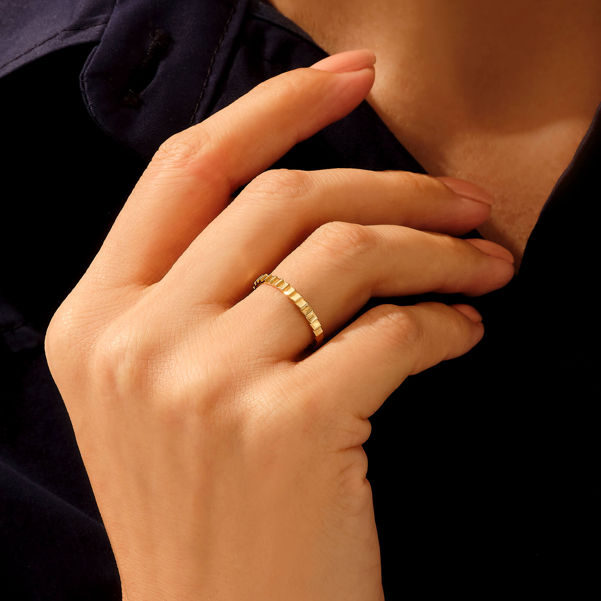 14k Gold Minimalist Infinity Band Ring for Women