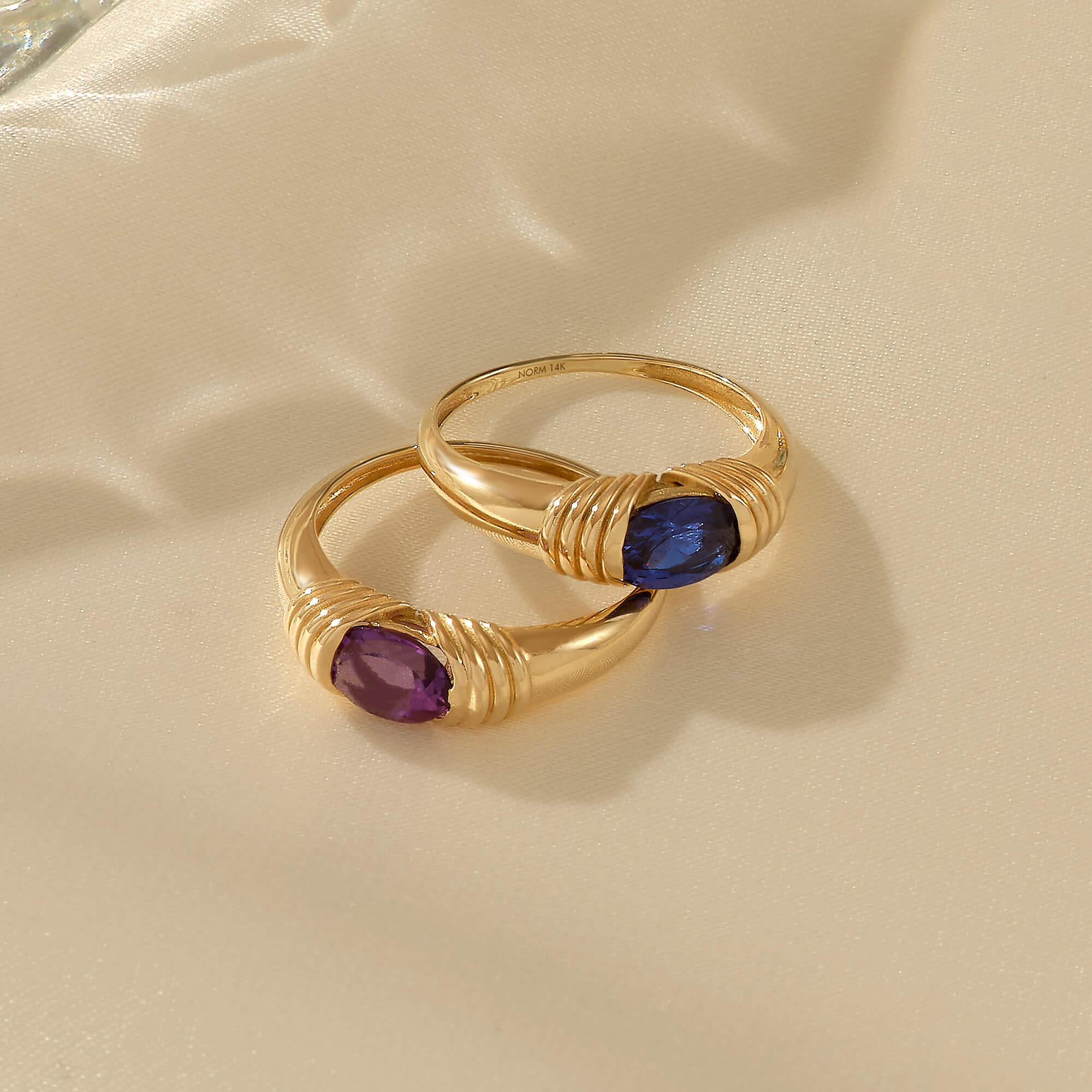 Majestic Sapphire Solitaire Ring in 14k Solid Yellow Gold