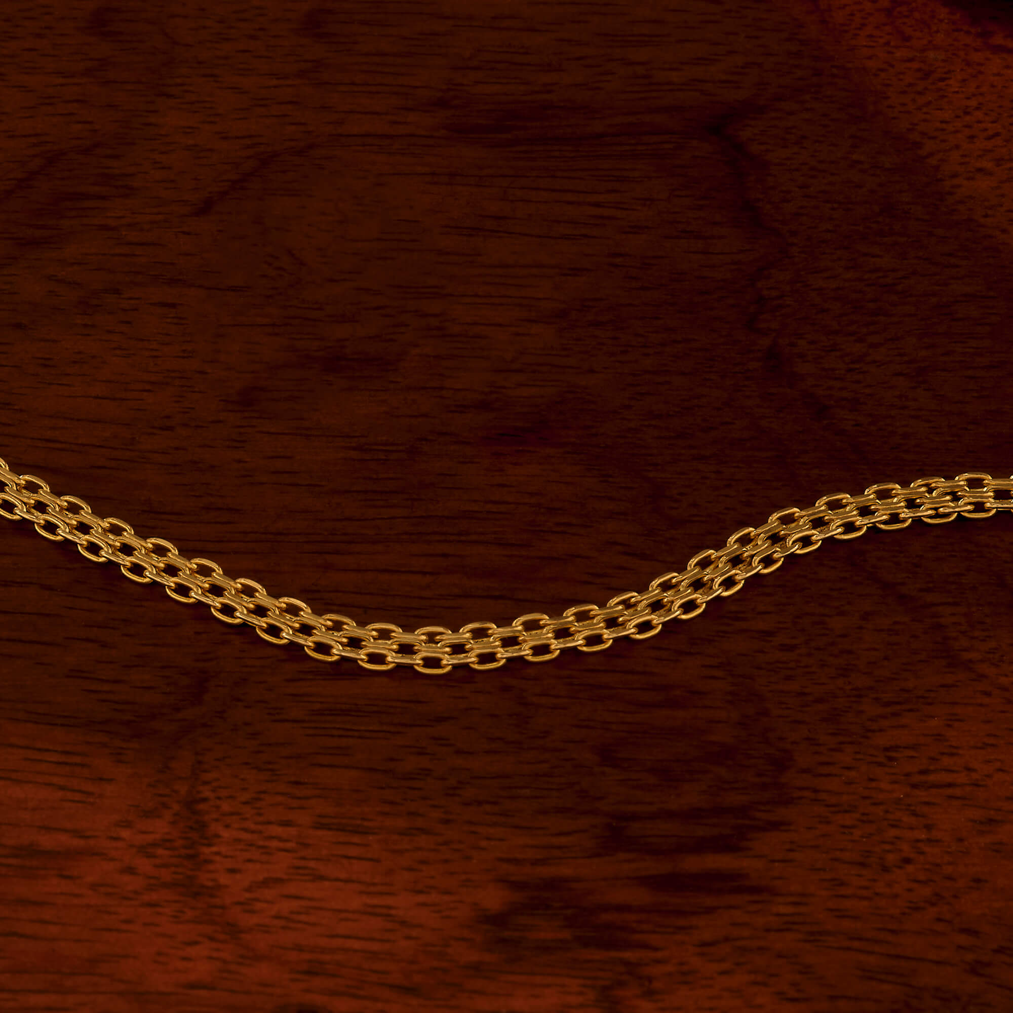 Women's 14k Solid Yellow Gold Flat Chain Necklace