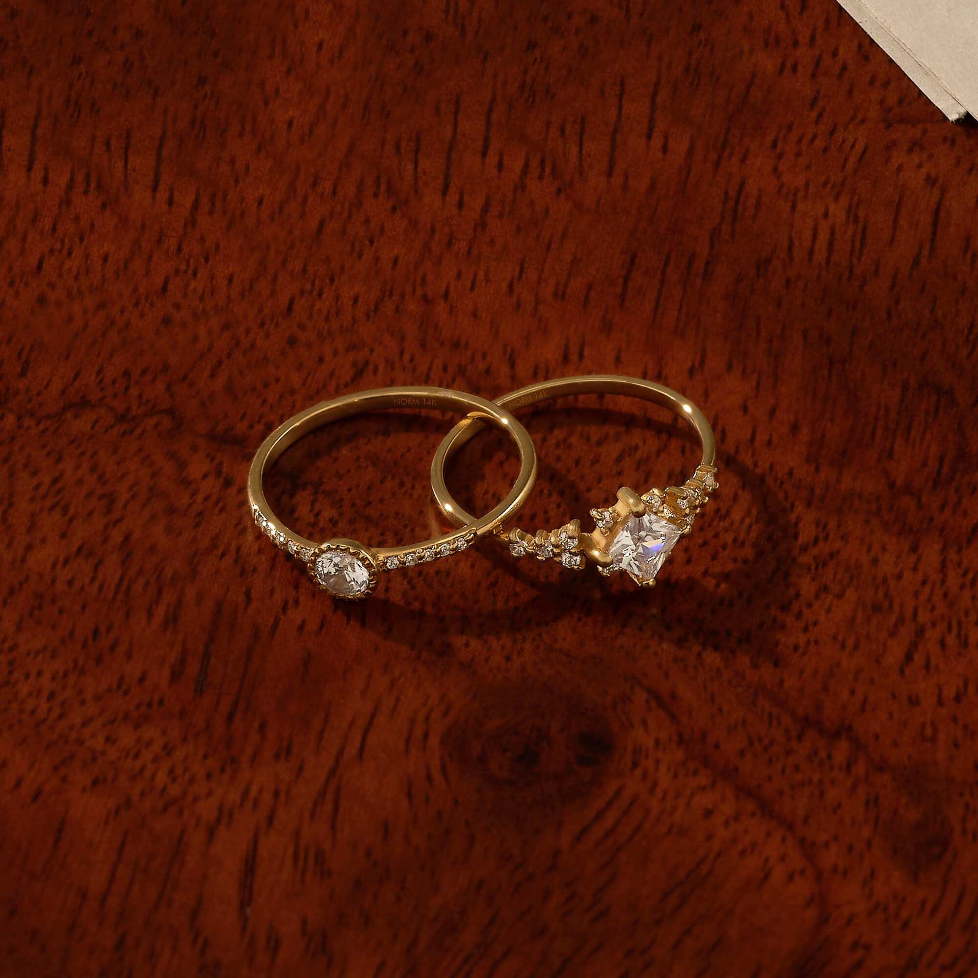 Premium Minimalist Half Eternity Solitaire Ring in Gold
