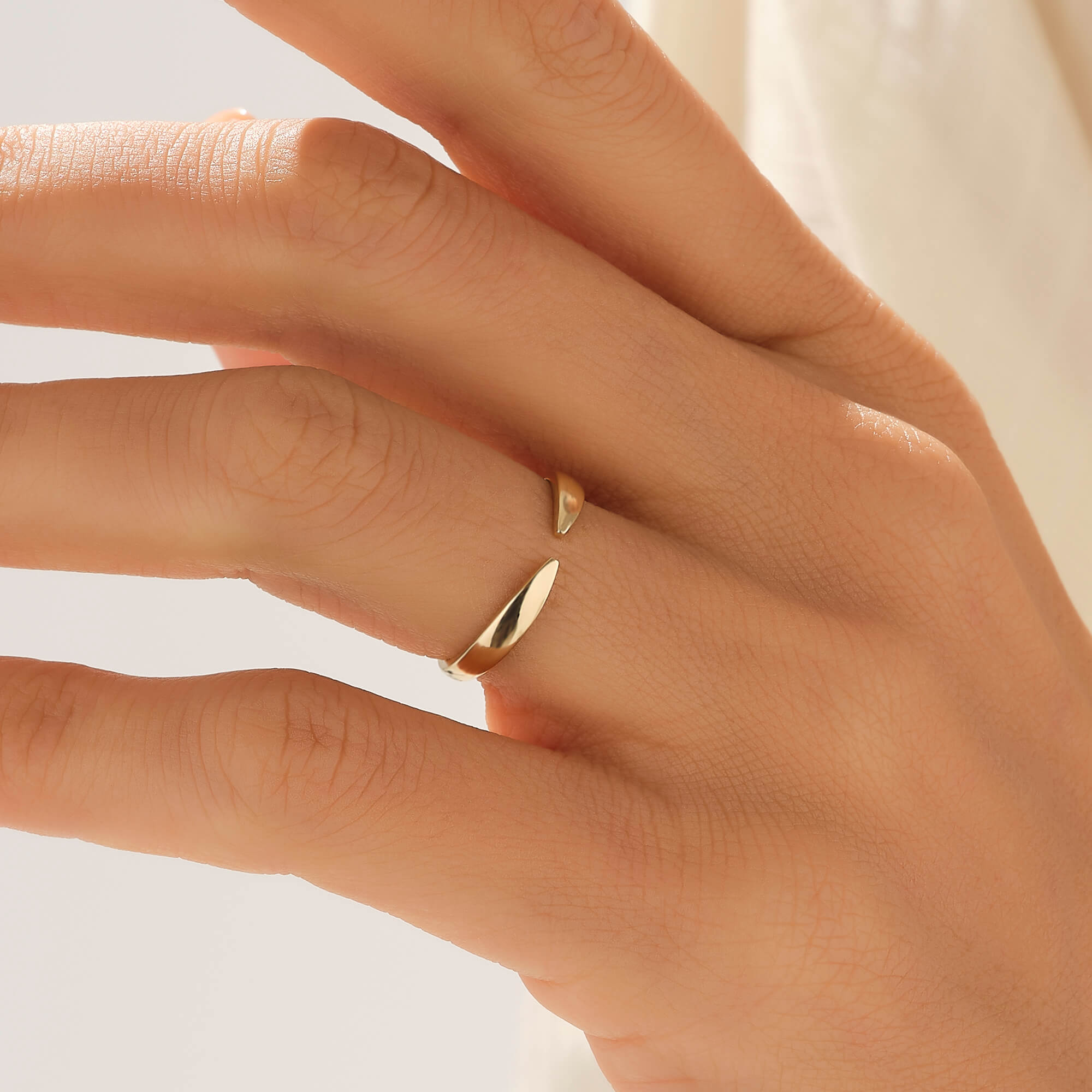 14k Pure Gold Open Claw Stackable Ring