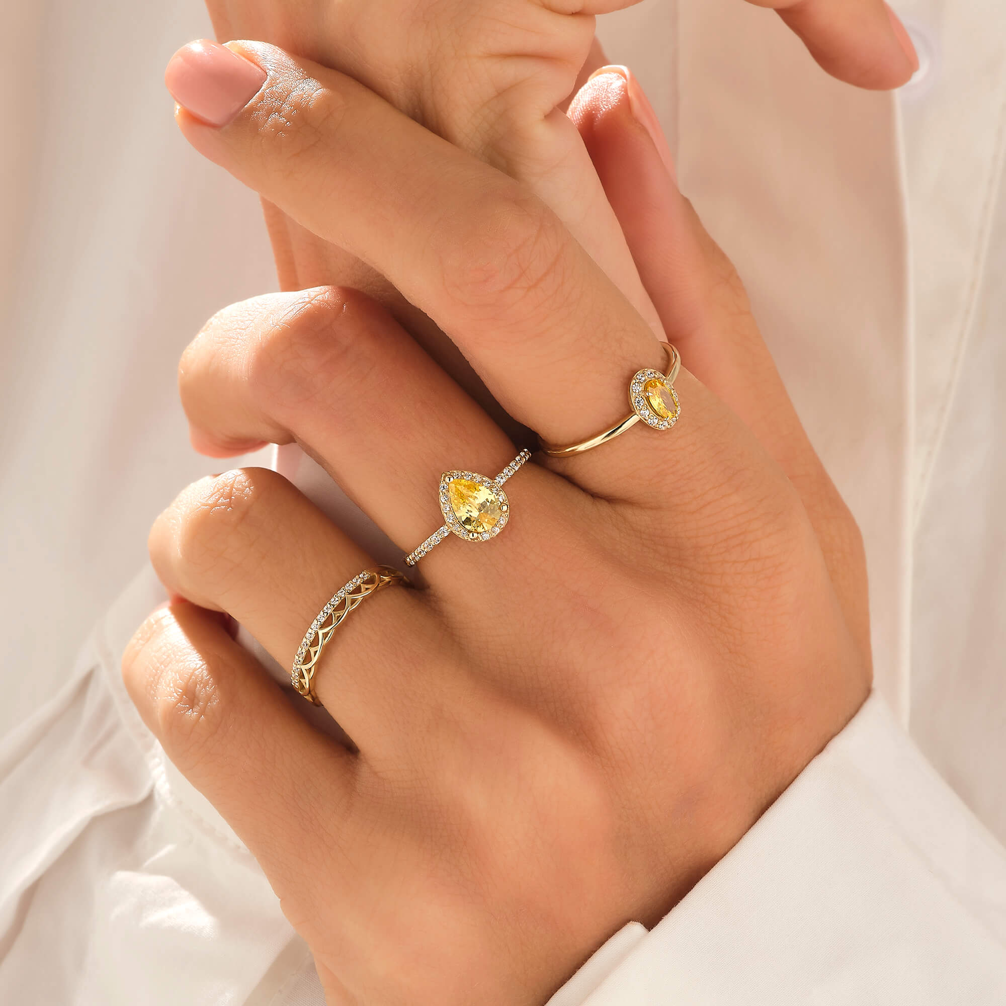 Oval Cut Citrine Ring in 14k Solid Yellow Gold