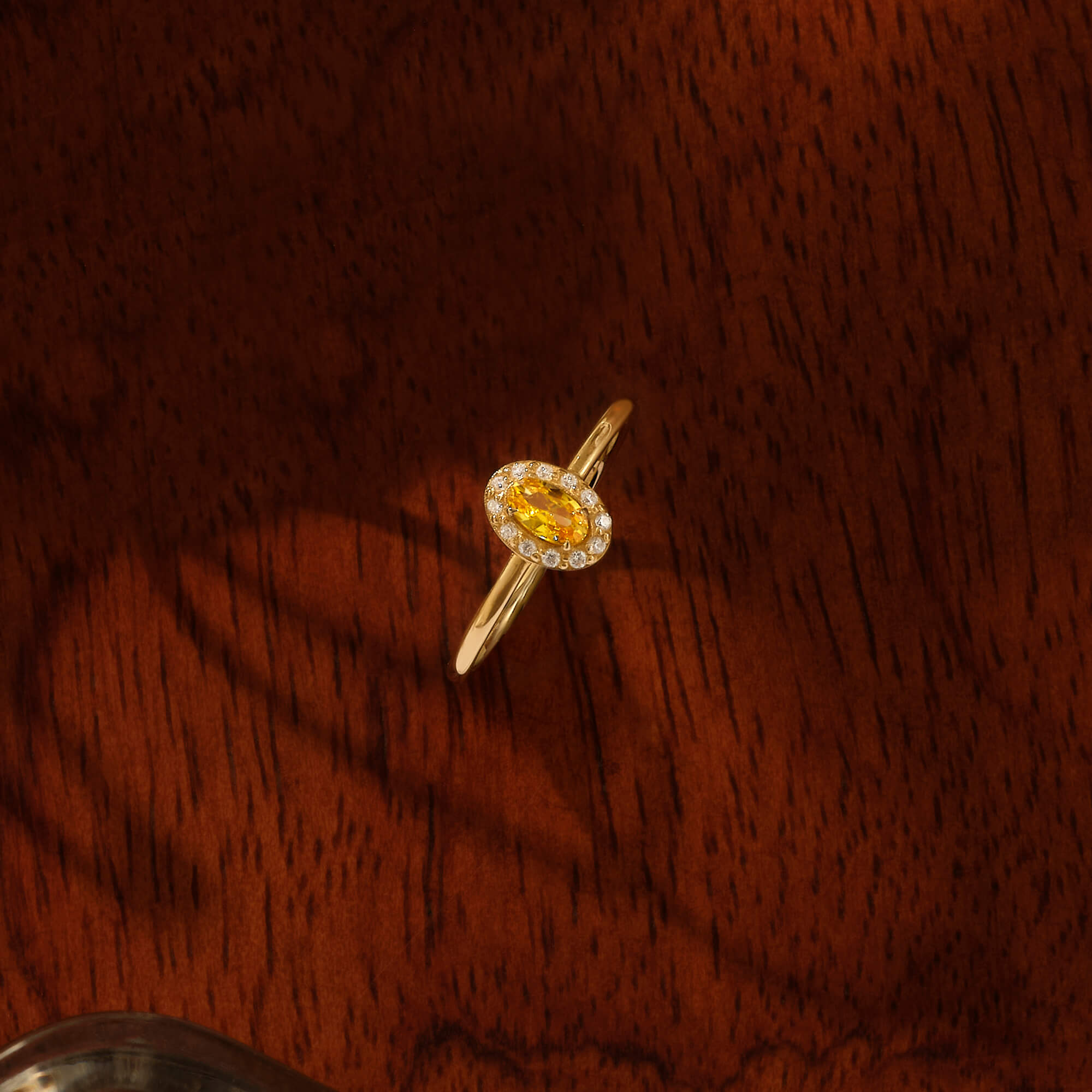 Oval Cut Citrine Gemstone Ring in 14k Solid Yellow Gold