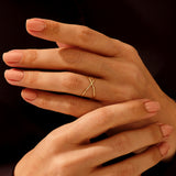 14k Gold Stacking X Ring