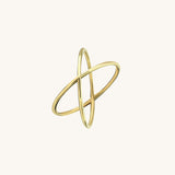 14k Real Gold Stacking X Ring