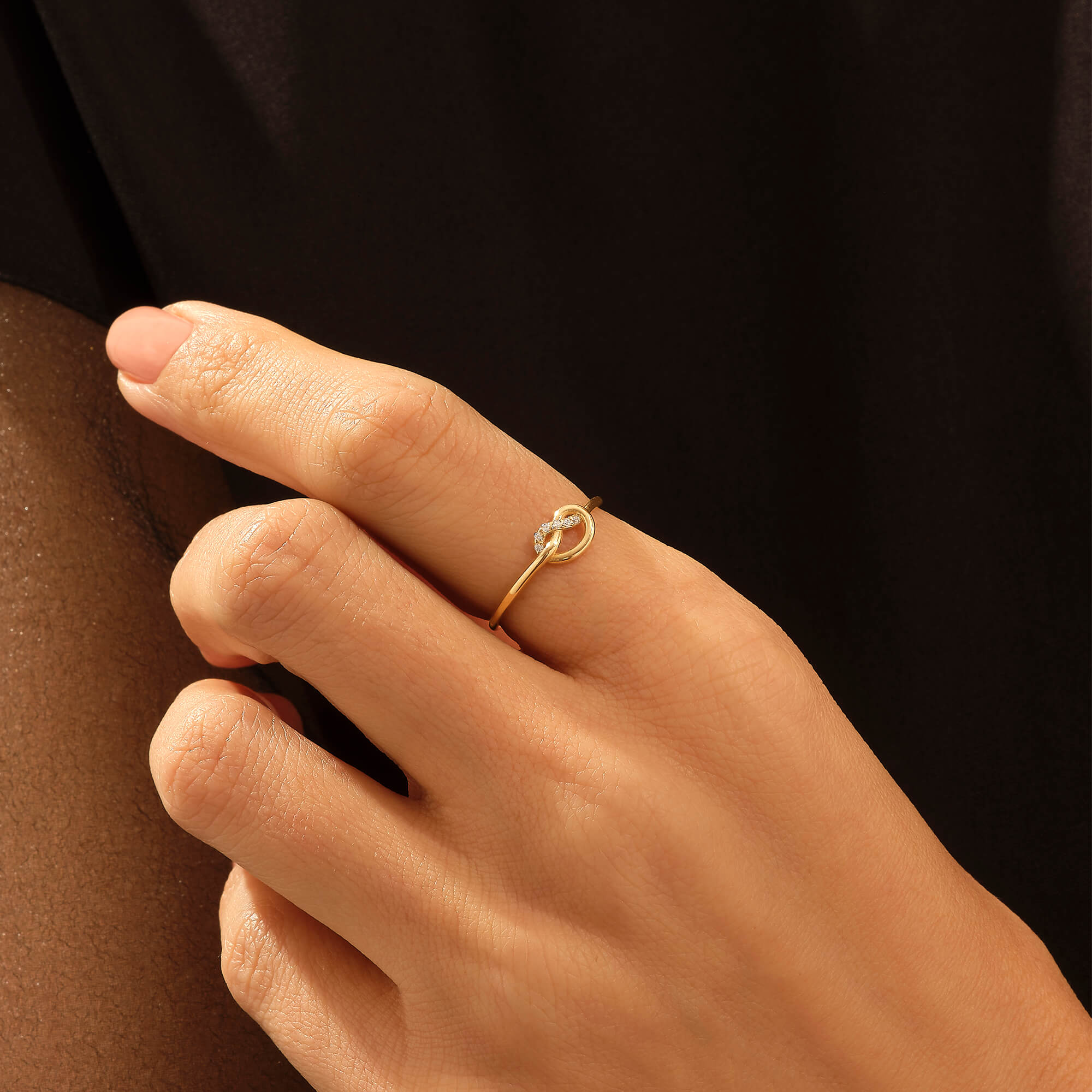 Premium Stackable Knot Ring in 14k Real Yellow Gold