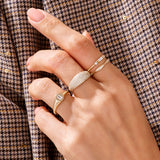 Premium Pave Dome  Ring in 14k Solid Yellow Gold