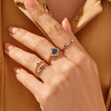 14k Real Gold Vintage Sapphire Engagement Ring