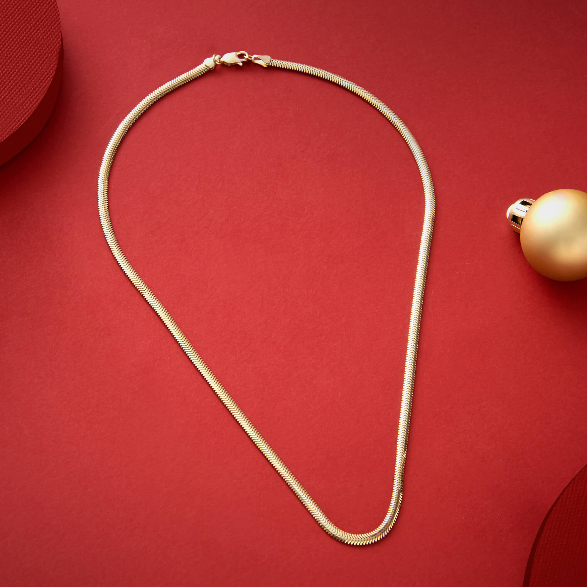 Women's 1.4mm Snake Chain Necklace in 14k real Yellow Gold