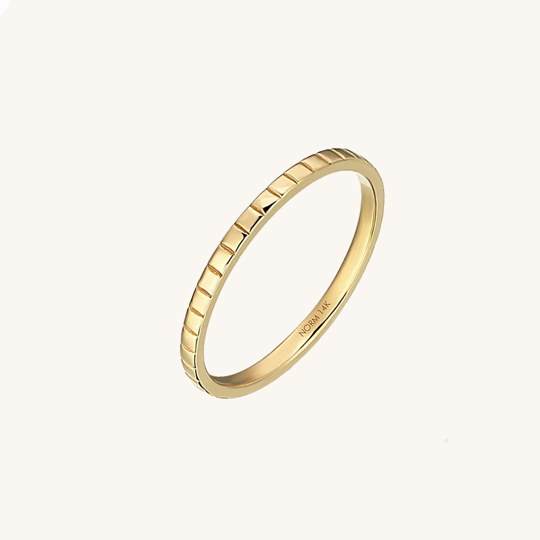 Women's Square Band Ring in 14k Real Yellow Gold