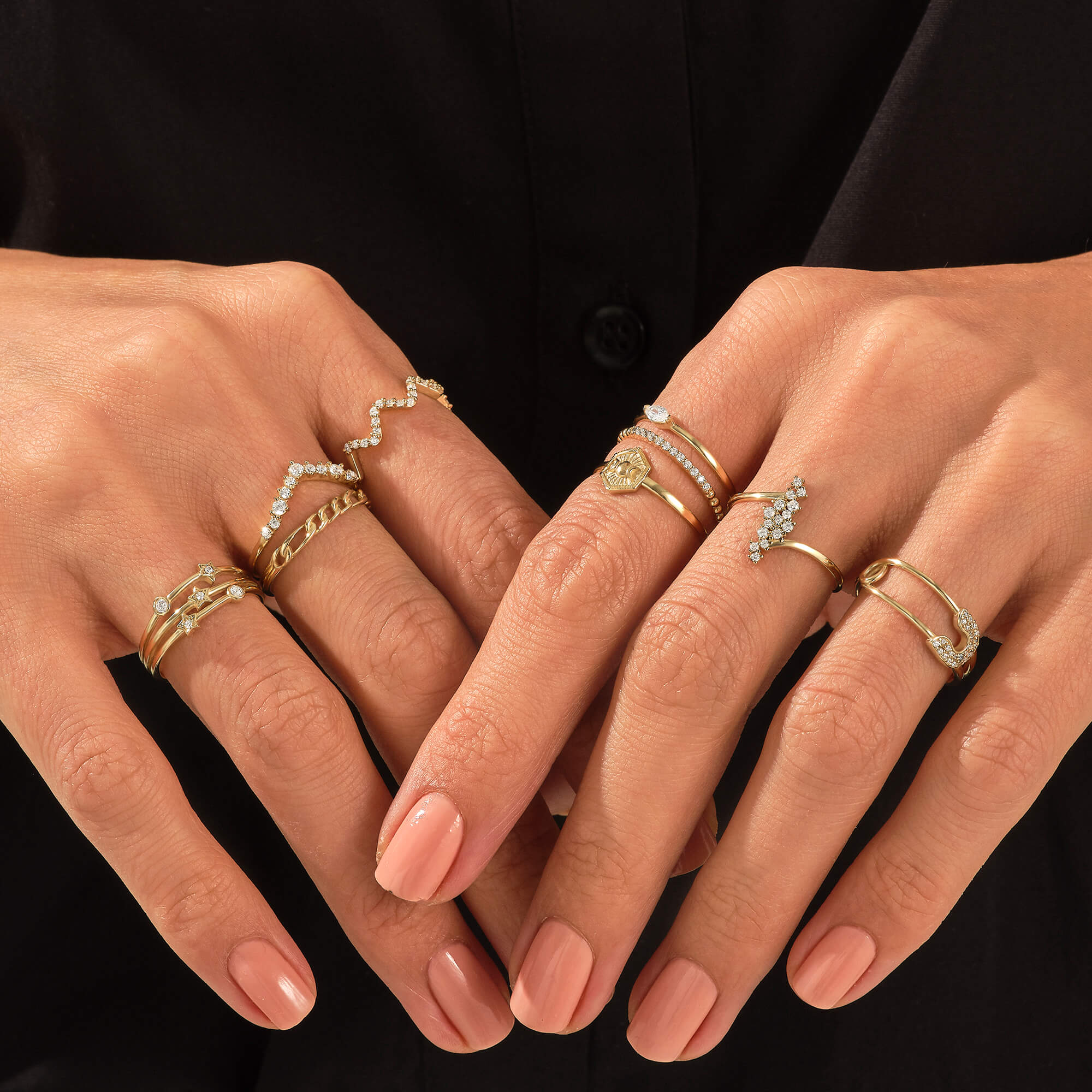 14k Real Gold Tiny Diamond Ball Ring