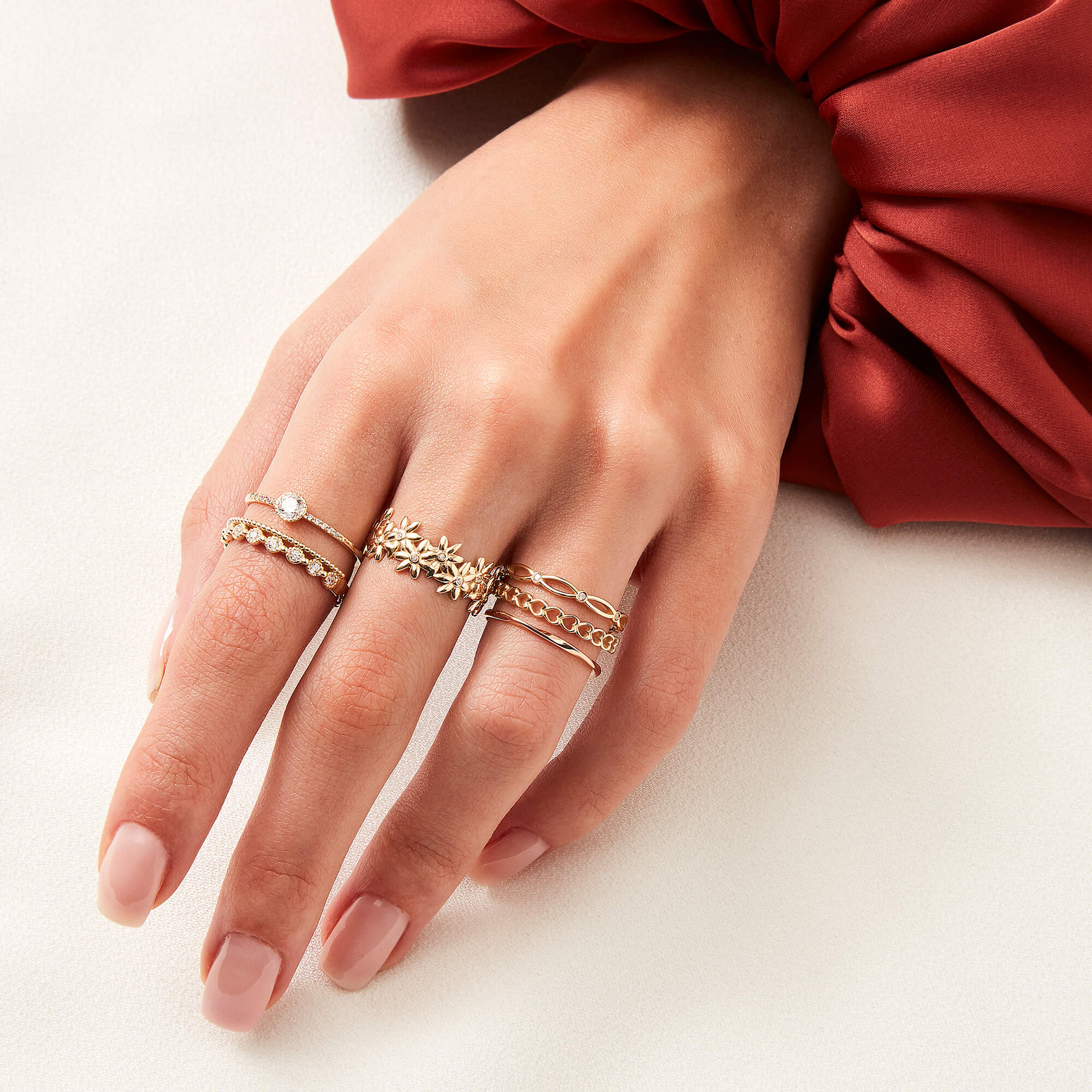 Twist Stacking Ring in 14k Solid Yellow Gold