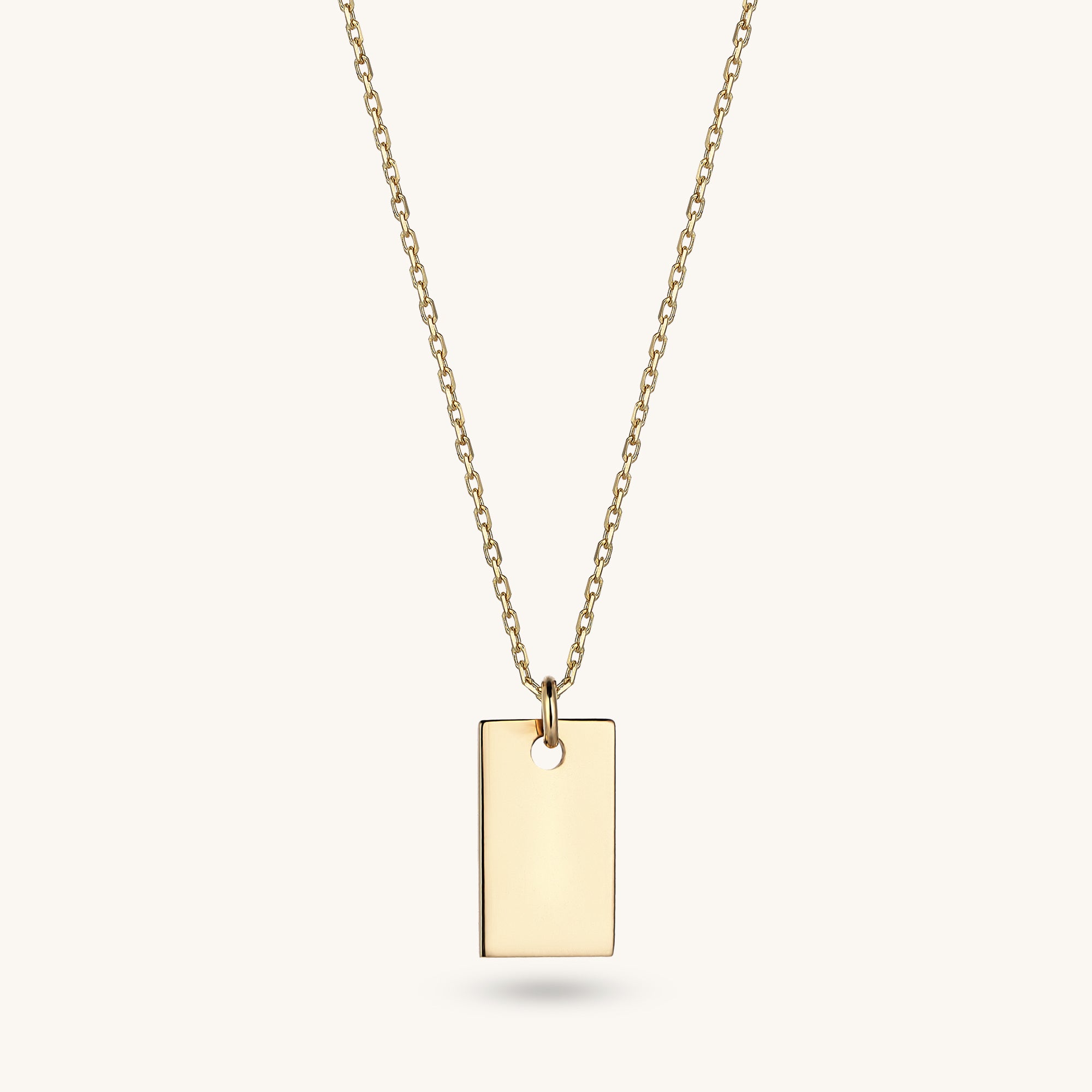 14k gold online tag necklace