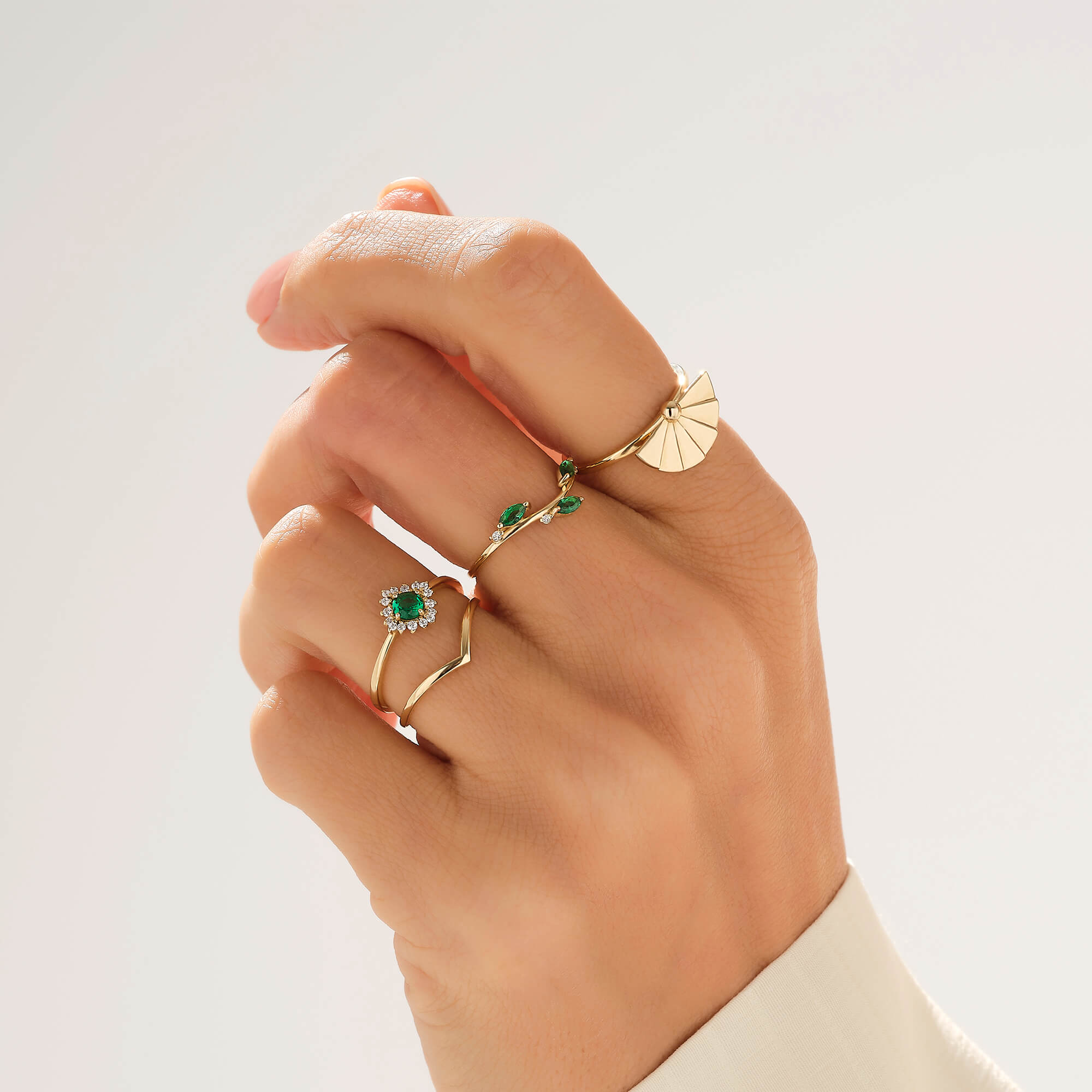V-Shape Stackable Ring in 14k Solid Yellow Gold