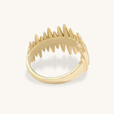 14K Real Yellow Gold Bold Designer Statement Ring