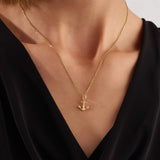 Women's Anchor Design Necklace in 14k Solid Gold