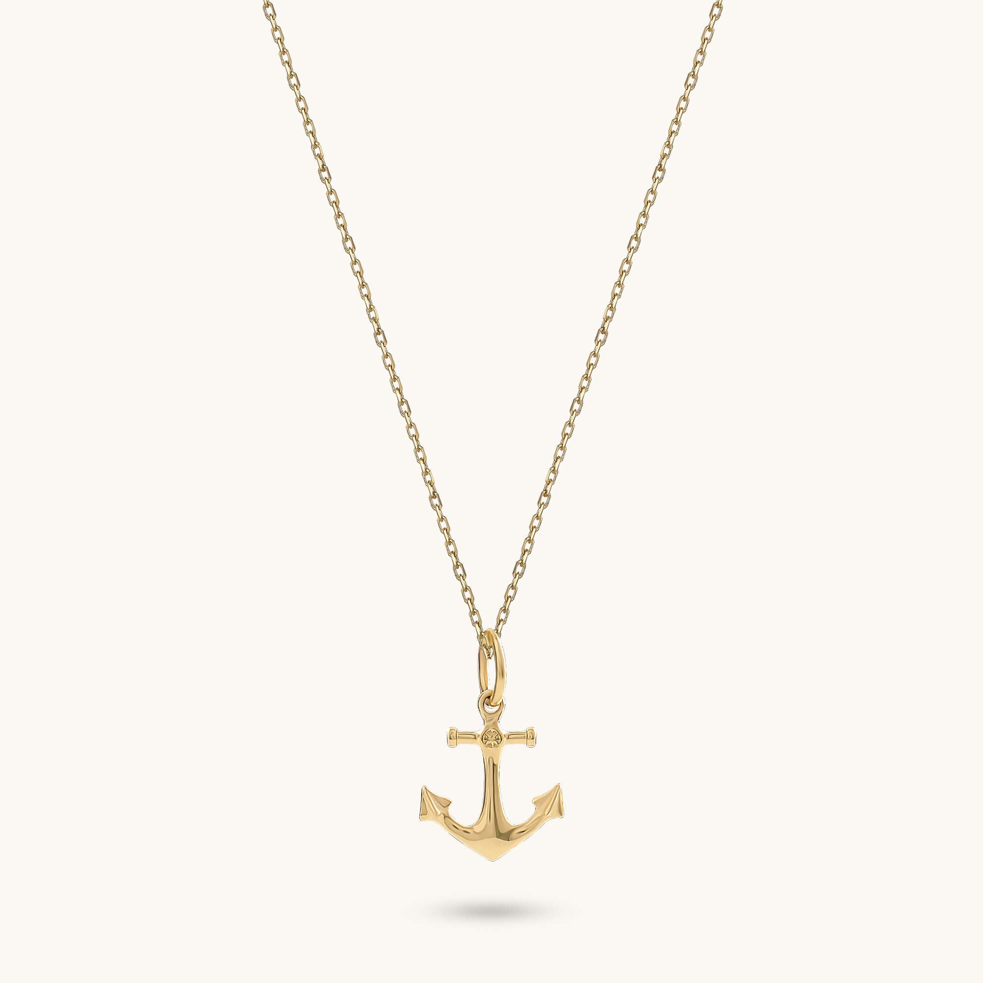 Women's 14k Solid Gold Anchor Necklace