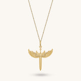 Angel Sword Necklace in Gold