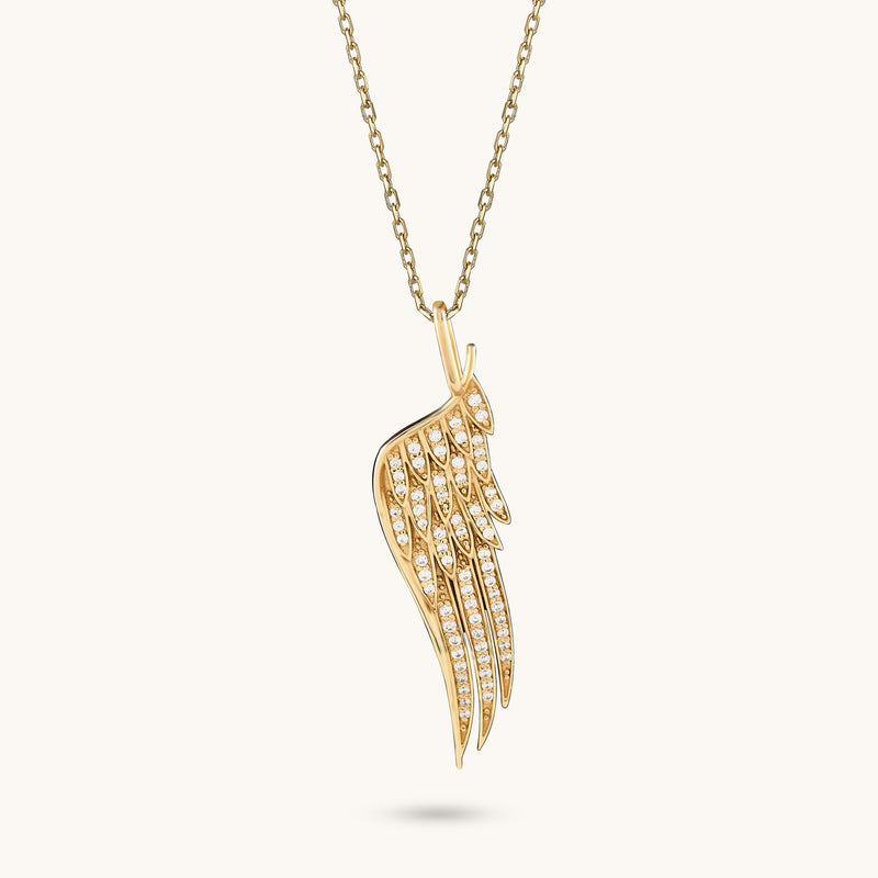 Angel Wing Diamond Necklace in Gold