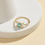 Aquamarine Flower Ring in 14k Solid Gold