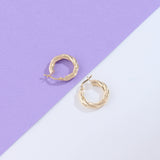 14k Real Gold Auger Twist Hoops for Women