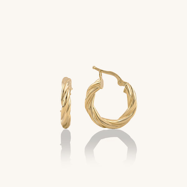 Women's Auger 14k Gold Hoop Earrings