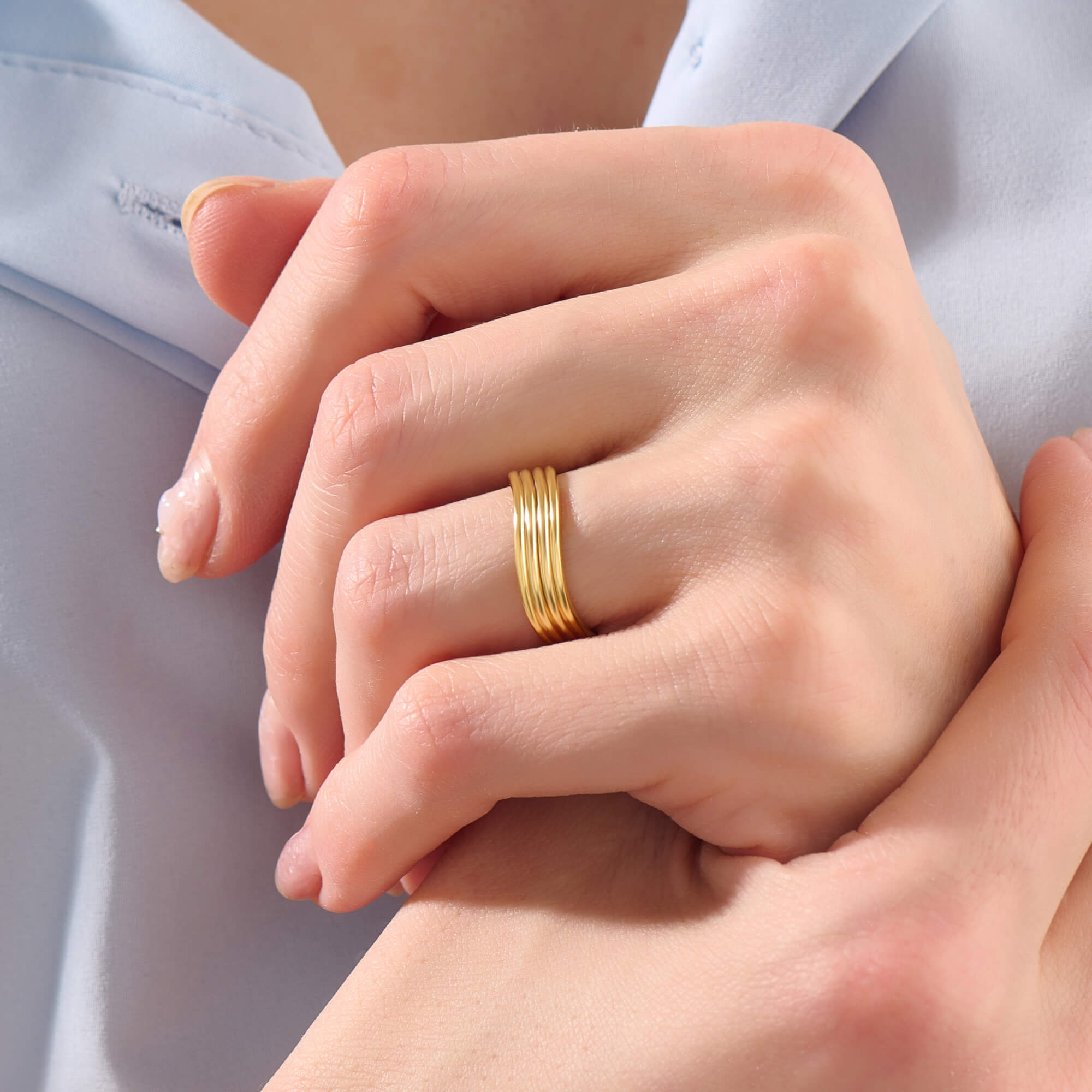 Women's Axis Wave Ring in Gold Vermeil on Silver