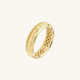 14K Solid Gold Studded Band Ring