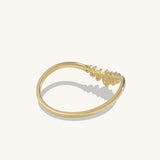 14k Real Yellow Gold Minimalist Baguette Curve Stacking Ring