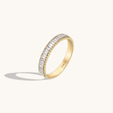 Half Eternity Baguette Wedding Band in 14K Solid Yellow Gold