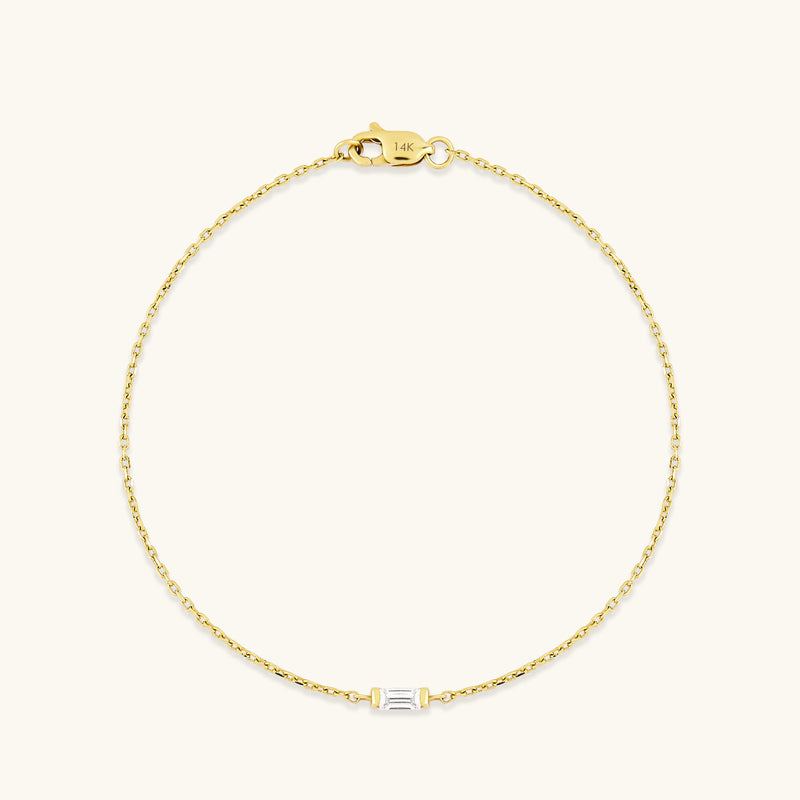 Women's Baguette Birthstone Bracelet in 14K Solid Gold