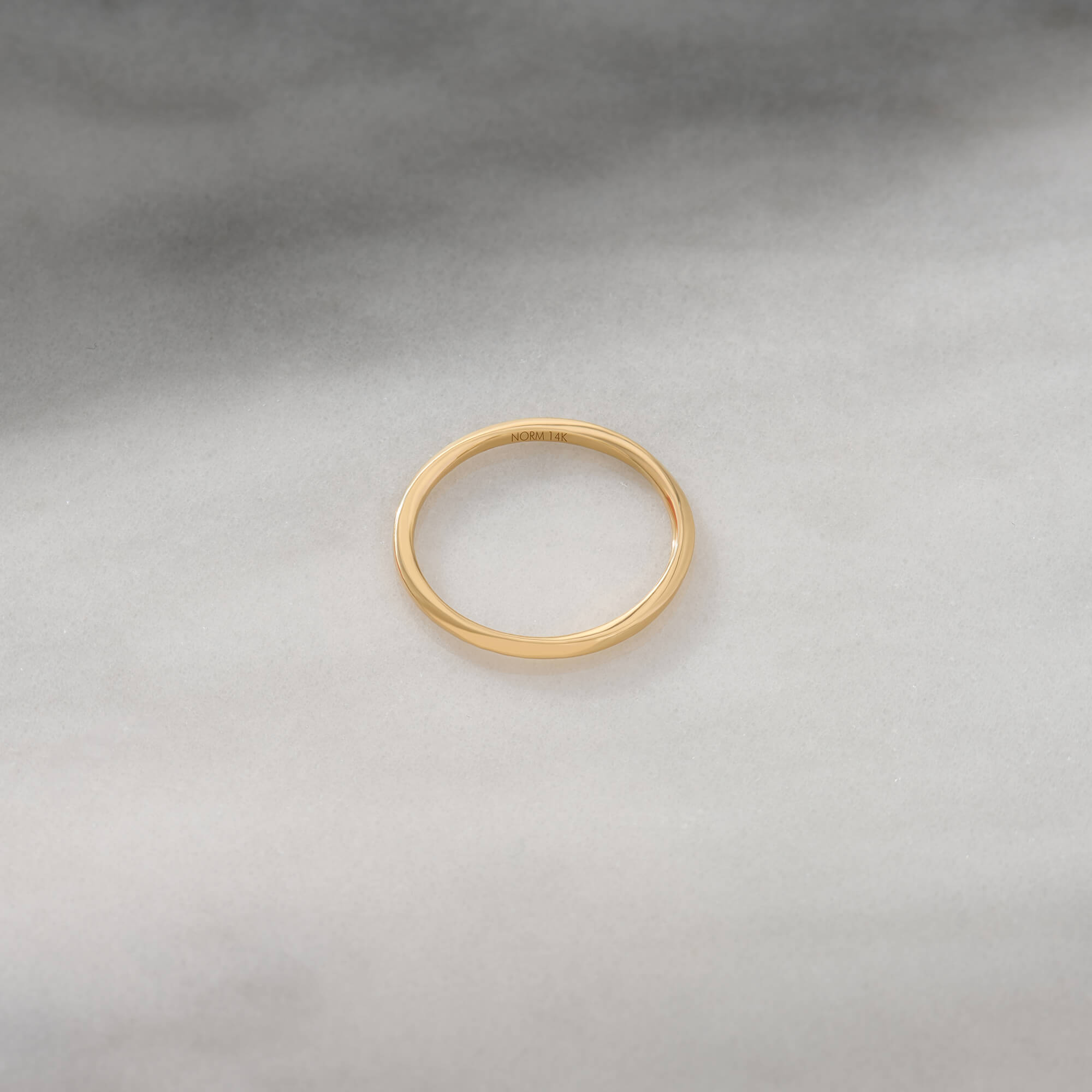 Basic Real Yellow Gold Thin Stacking Ring
