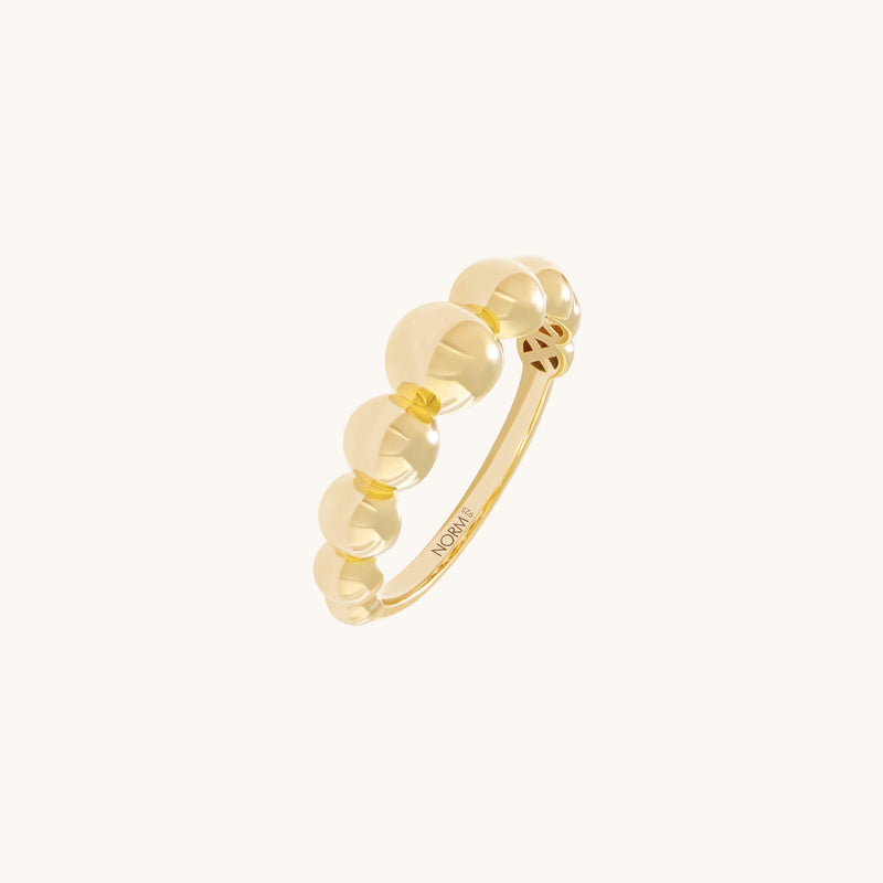 Bead Ball Ring in 24K Gold Vermeil Plated 925 Sterling Silver
