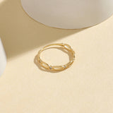 Women's Spaced 14k Real Gold Bezel Band Ring