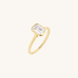 Bezel Set Moissanite Engagement Ring in Gold