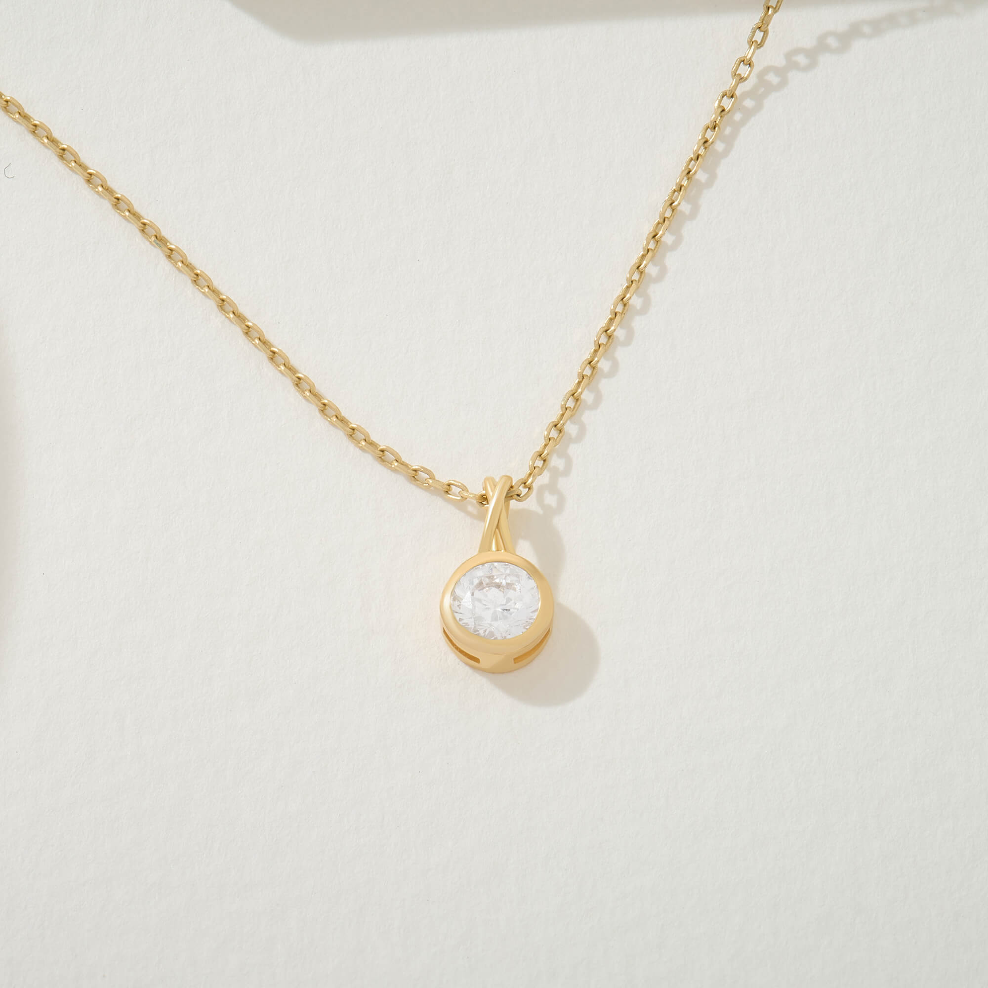 Bezel Solitaire Necklace in 24K Vermeil