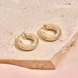 Chunky Twist Tube Earrings in 14K Gold