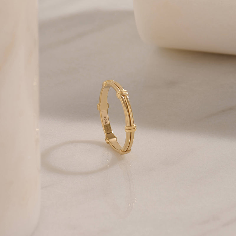 Bonded Band Ring in 14K Solid Real Gold