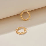 Braided Hoop Earrings in Solid Gold