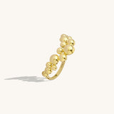  Bubble Ball Curve Statement Ring in 14K Solid Gold