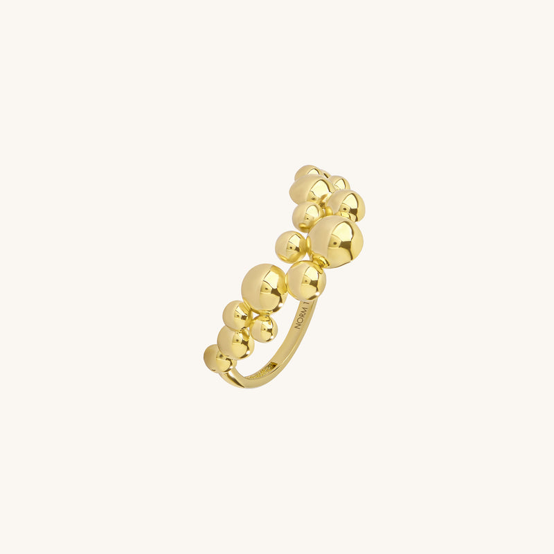 Bubble Curve Ring in Real Gold