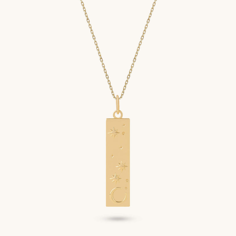 Celestial Bar Necklace in Gold Vermeil on 925 Sterling Silver