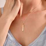 Women's Star Design Bar Necklace in Gold Vermeil on Silver