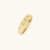 24K Gold Vermeil Plated Solid Silver Celestial Dome Ring
