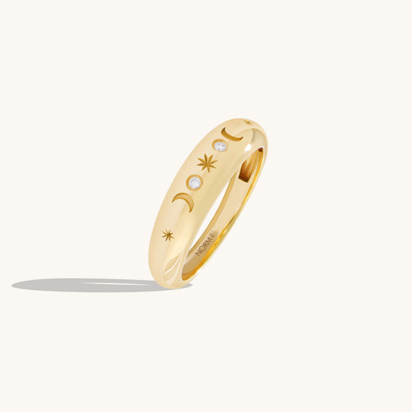 Celestial Dome Ring in 24K Gold Vermeil Plated 925 Sterling Silver