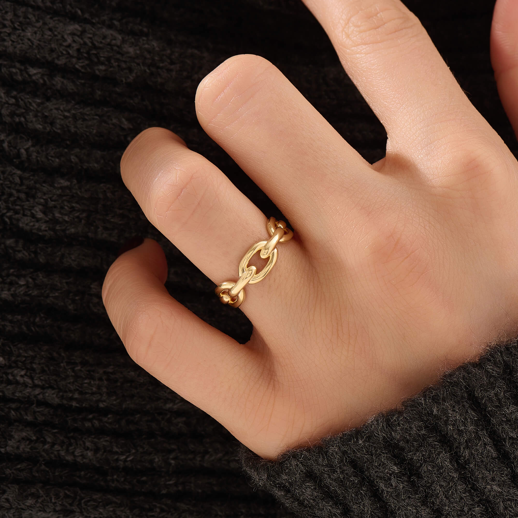 Women's 24K Gold Vermeil Chain Link Ring