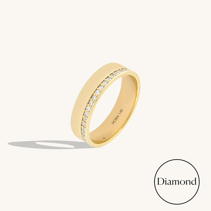 Channel Set Diamond Wedding Band in Gold