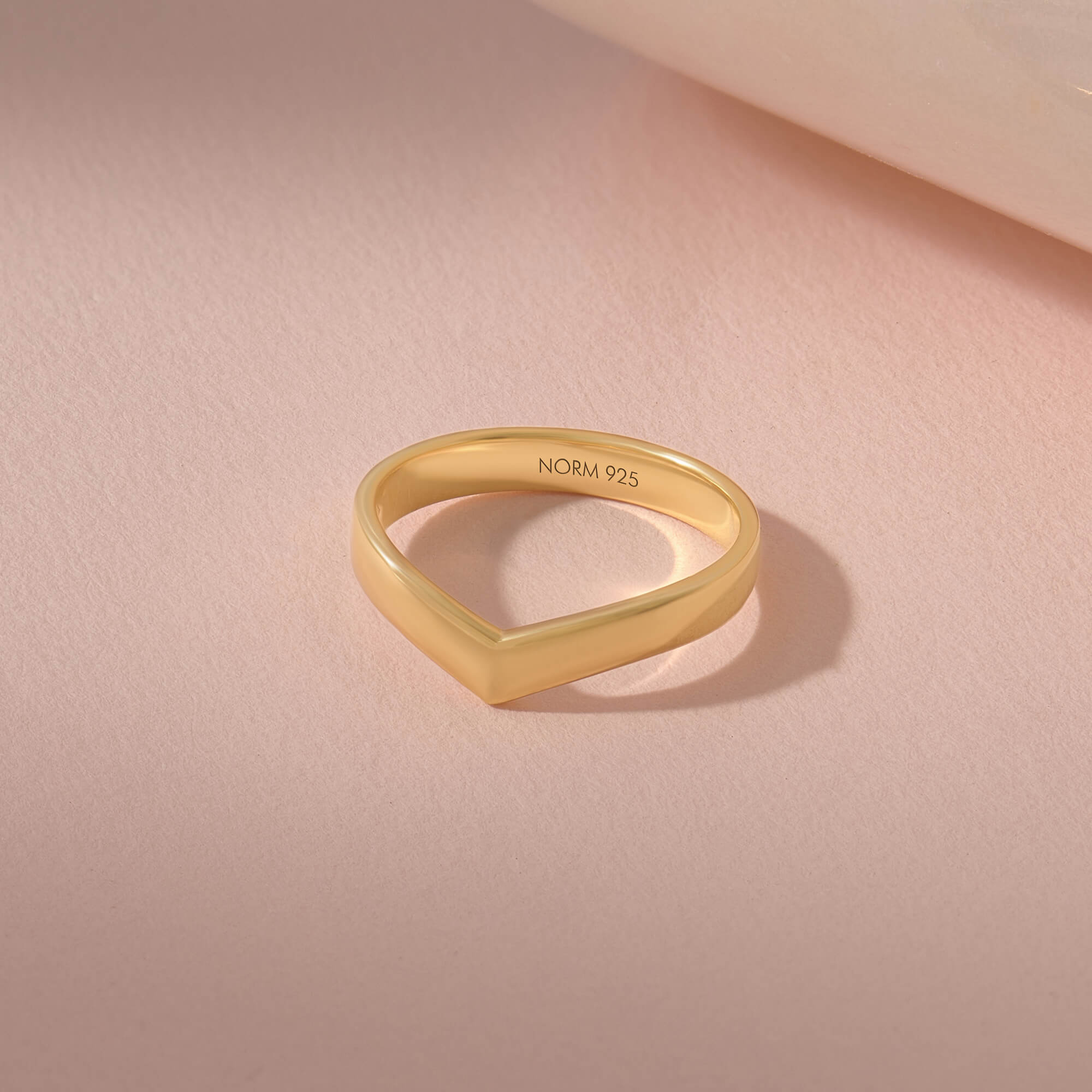 Chevron Design 24K Gold Vermeil Band Ring