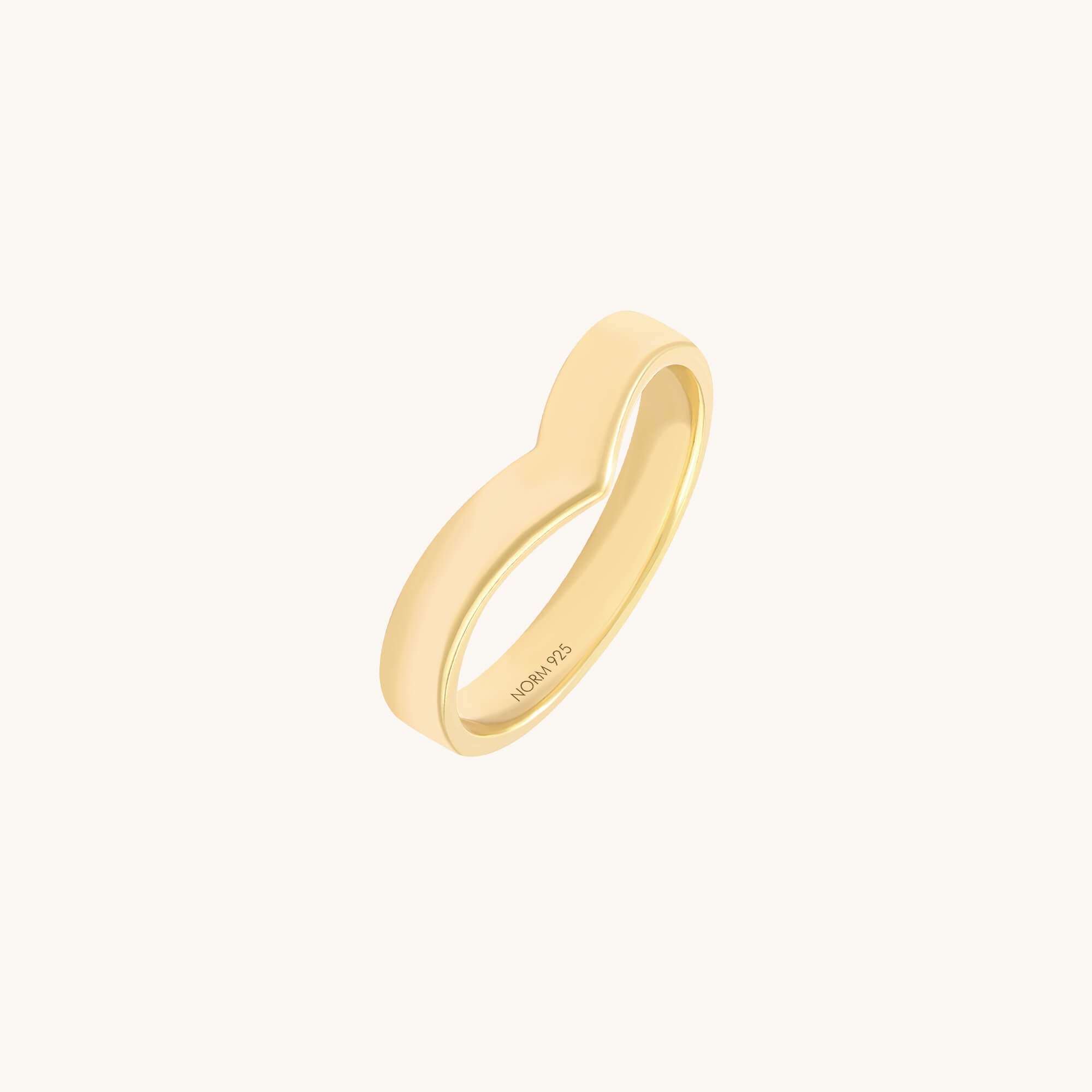 25K Gold Vermeil Chevron Ring
